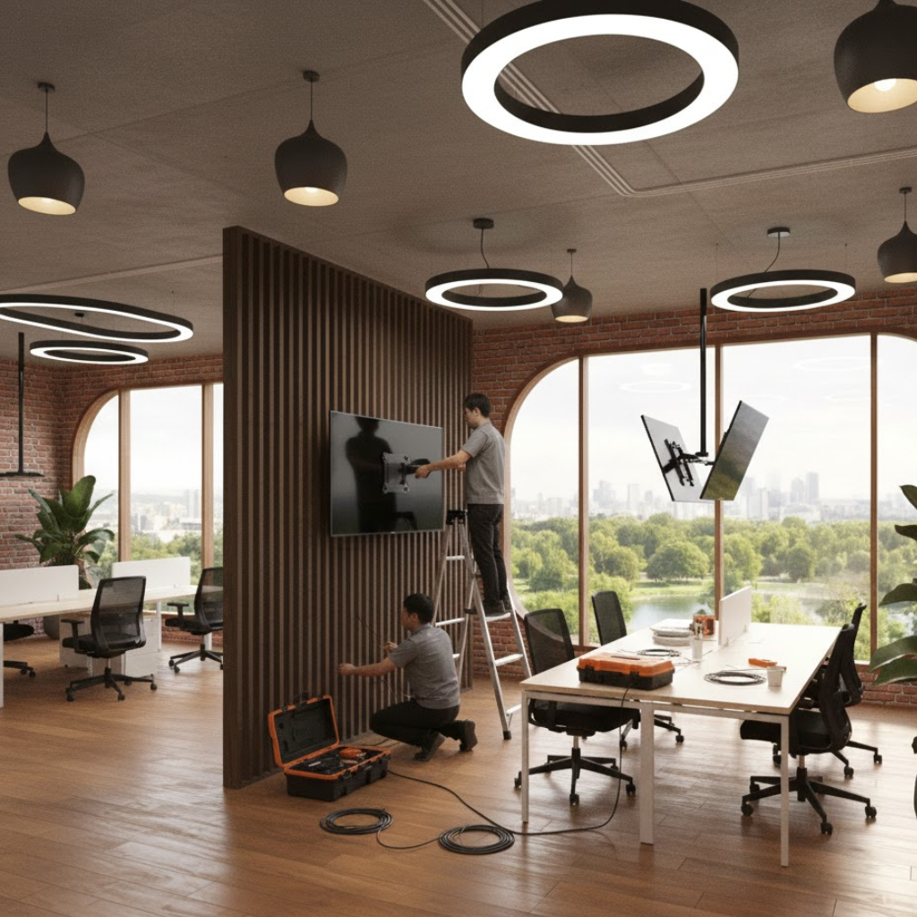 壁掛けモニター工事