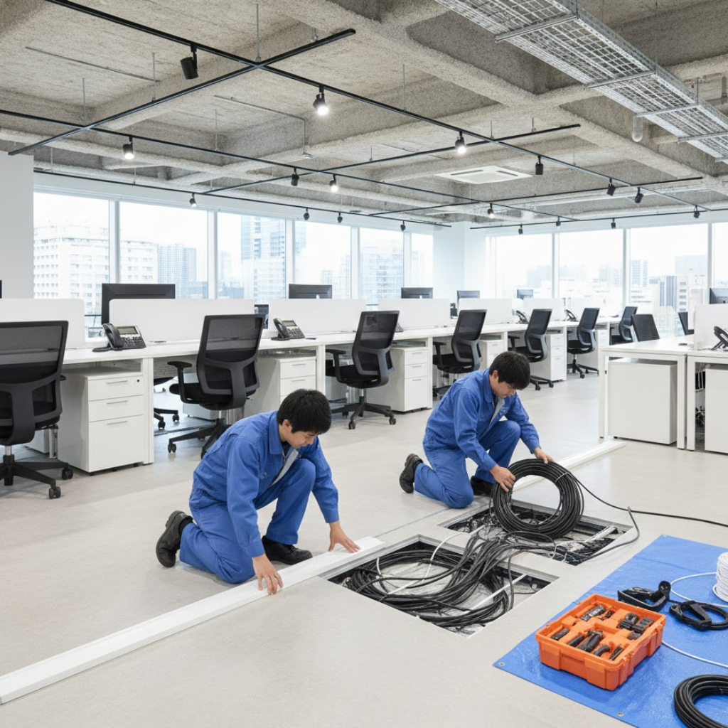 床下配線・モール処理