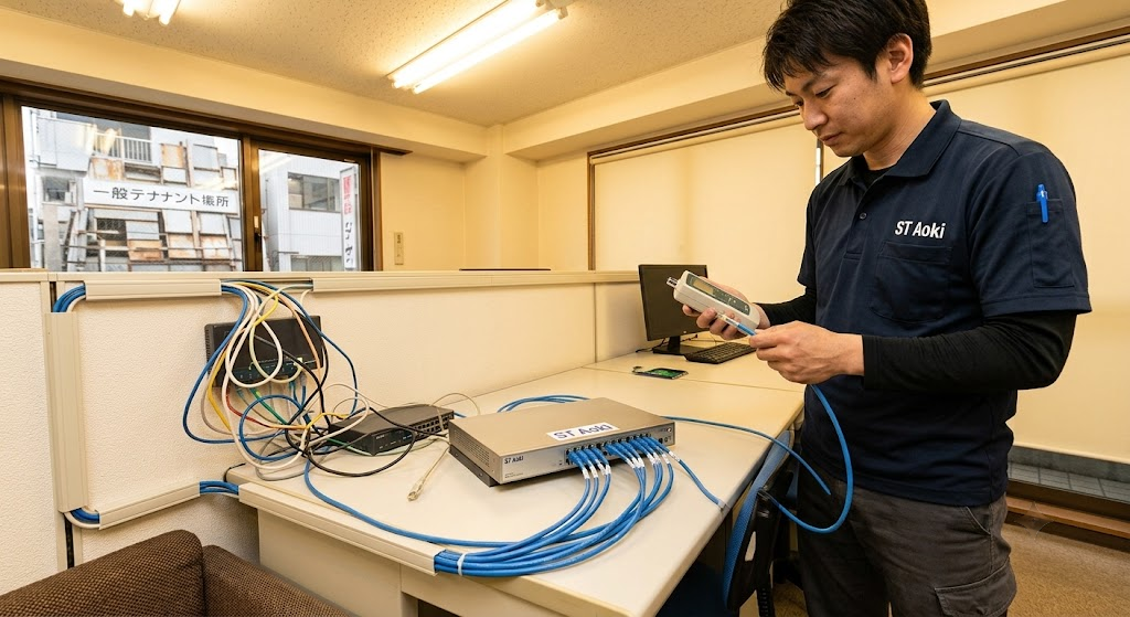 小牧市 増員に伴う小規模オフィスのLAN工事