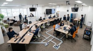 【日進市】20名規模オフィスの電気工事｜フリーアドレス化に伴う電源配線の全面見直し