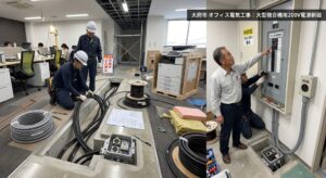 【大府市】15名規模オフィスの電気工事｜大型複合機導入に伴う200V電源の新設