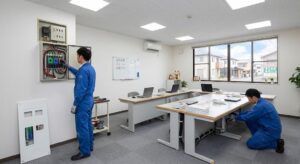 【豊明市】6名規模オフィスの電源工事｜老朽化した分電盤の更新とコンセント増設