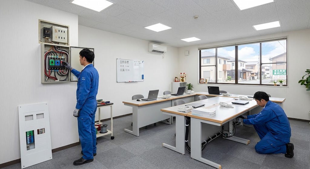 豊明市 6名規模オフィスの電源工事・分電盤更新